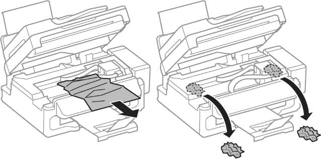 Clear paper jams from inside the printer.