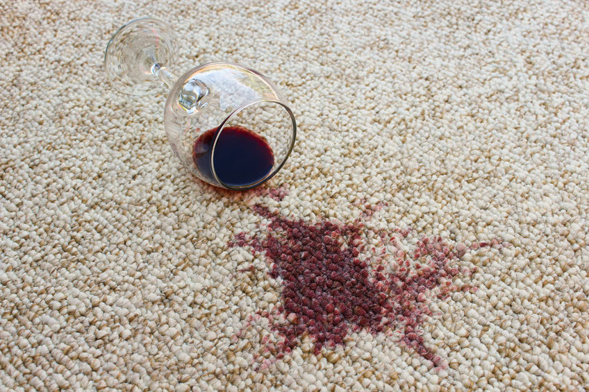 Removing wine and blood stains from carpet