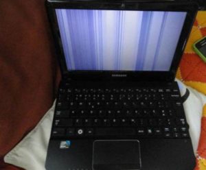 vertical stripes on laptop screen