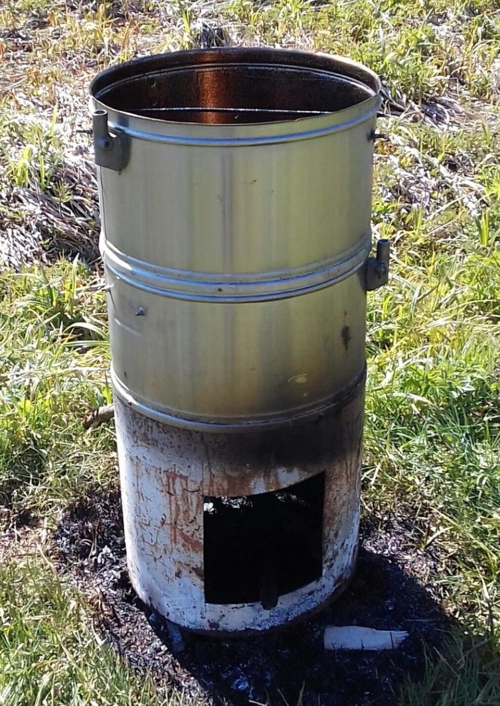 Smokehouse made from two washing machines.