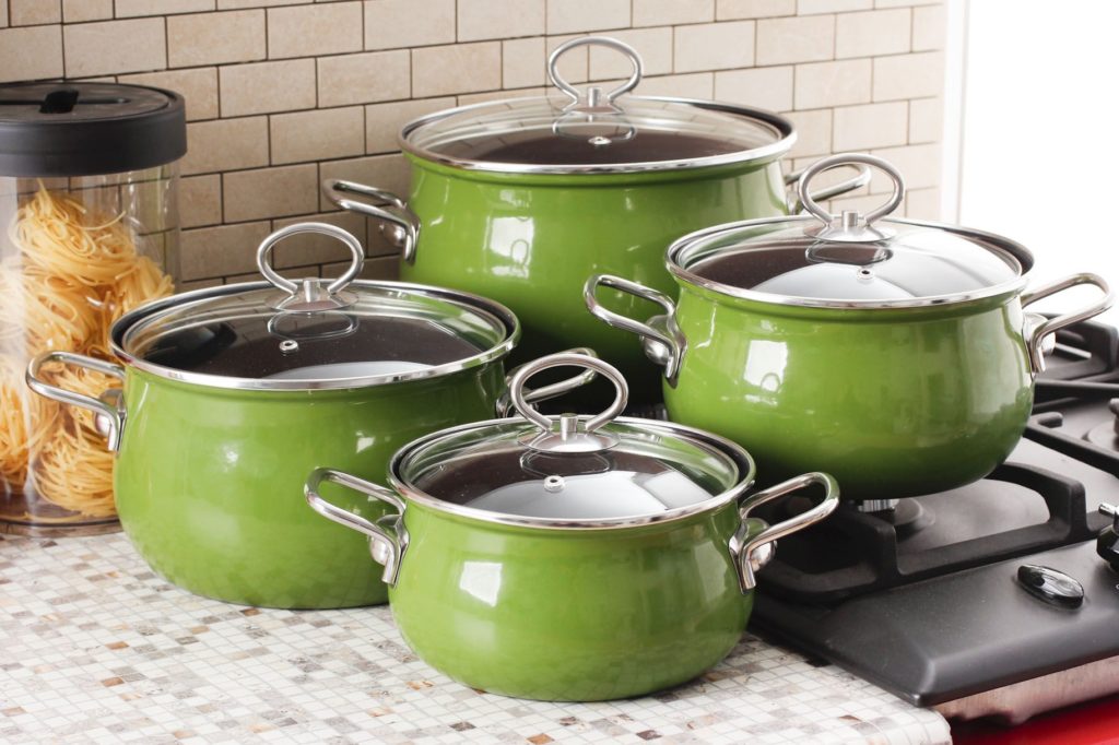 Enameled pans.