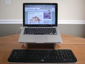 laptop on stand