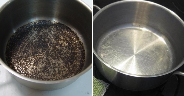 Aluminum cookware: before and after.