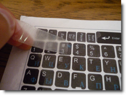 Cleaning the keyboard.