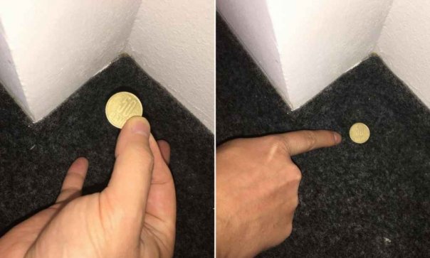 Why do they put coins in the corner of the room?