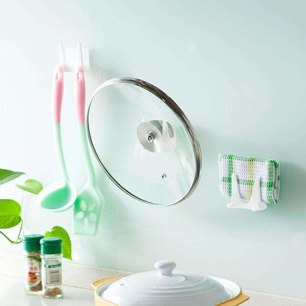 Hooks for storing lids.