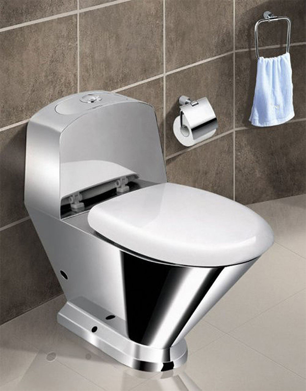 Toilet made of steel.