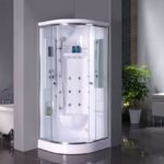 Enclosed shower stall.