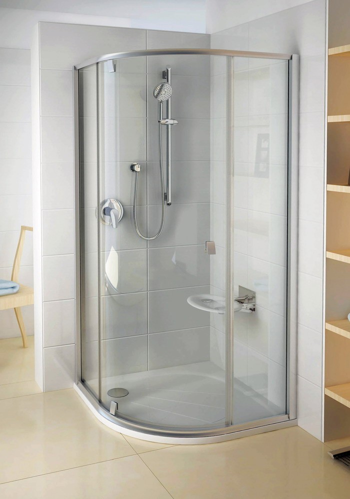 Shower stall without roof.