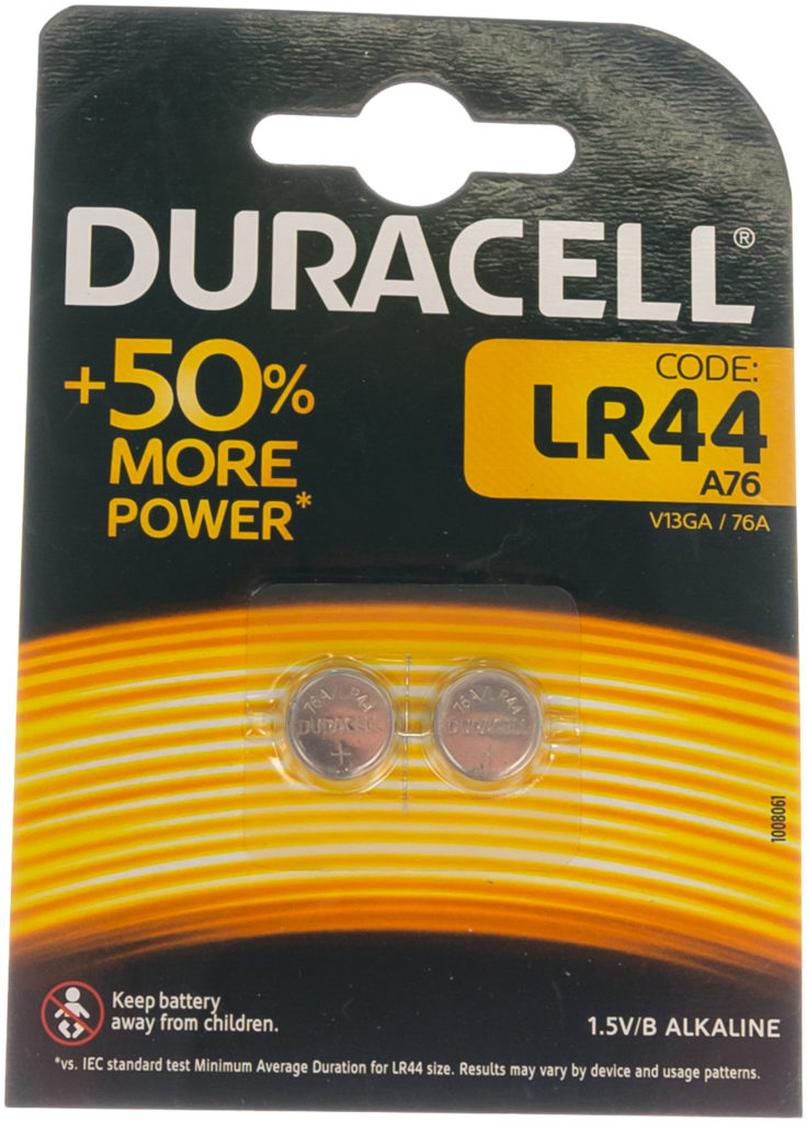 LR44 Duracell battery.