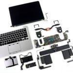 Disassembled laptop.