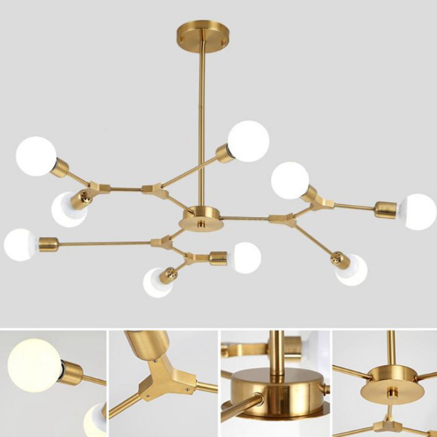 loft style chandelier brass tubes