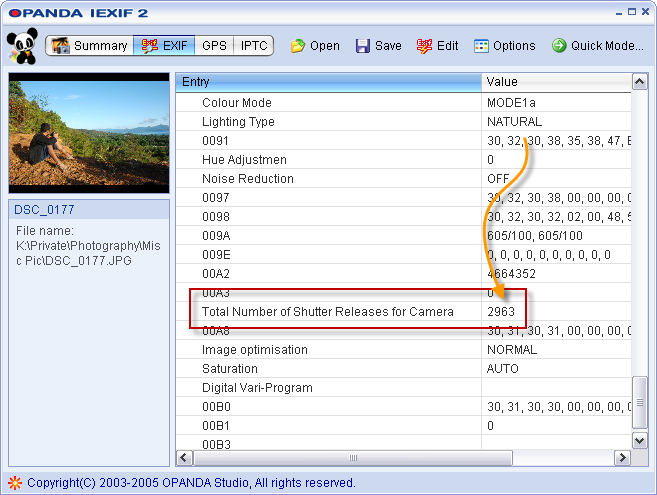 Andmed EXIF-ist