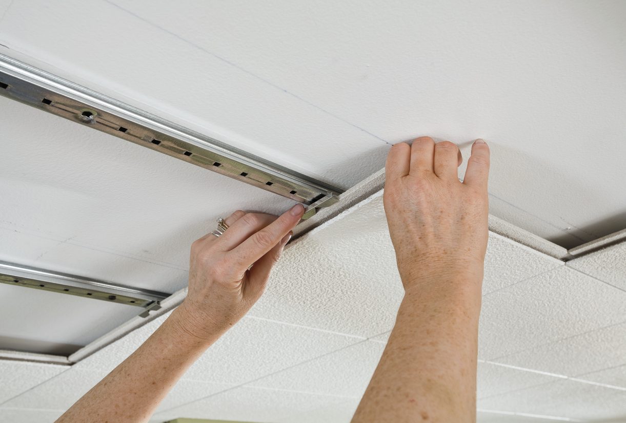 dismantling of gypsum board suspended ceiling