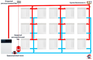 Two-pipe system with top wiring