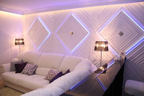 Neon lighting for room walls